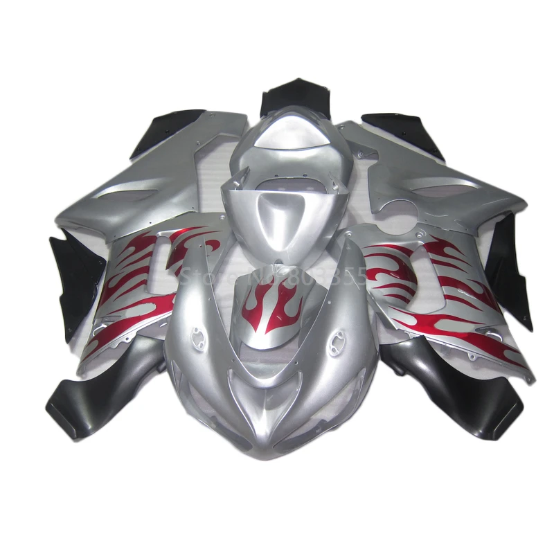 

Silver Red Black Fairings Kits Set For Kawasaki ZX6R 2005 2006 Injection Motorcycle fairings zx6r 05 06 Beautiful Bodywork LP59