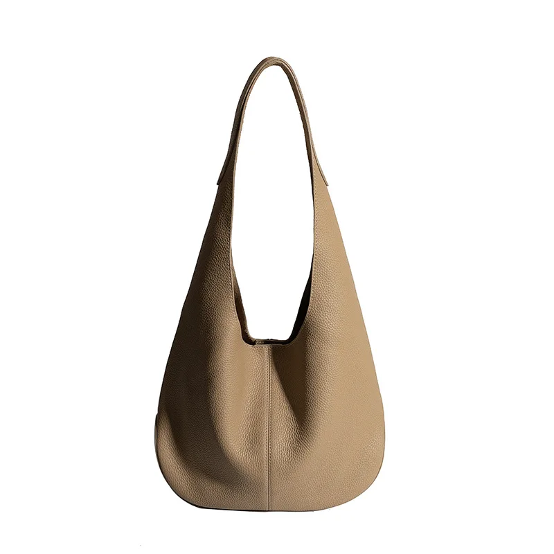 

Сумка Хобо женская из натуральной кожи, модный саквояж на плечо большой вместимости, дизайнерский чемоданчик на плечо