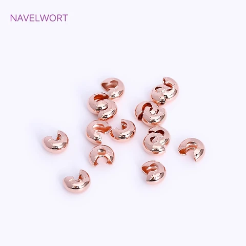 Латунные обжимные бусины с позолотой 18 карат NAVELWORT