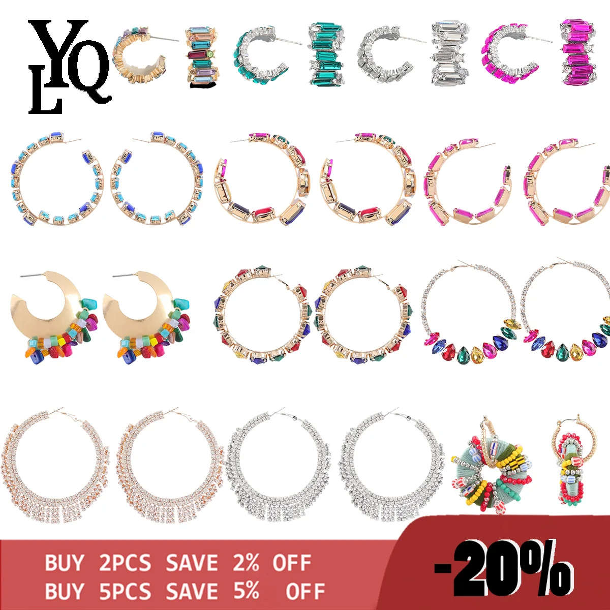 

New arrivel Colorful Rhinestones Metal Long Earring High-quality Crystals Drop Earrings Jewelry Fashion Accessories For Women