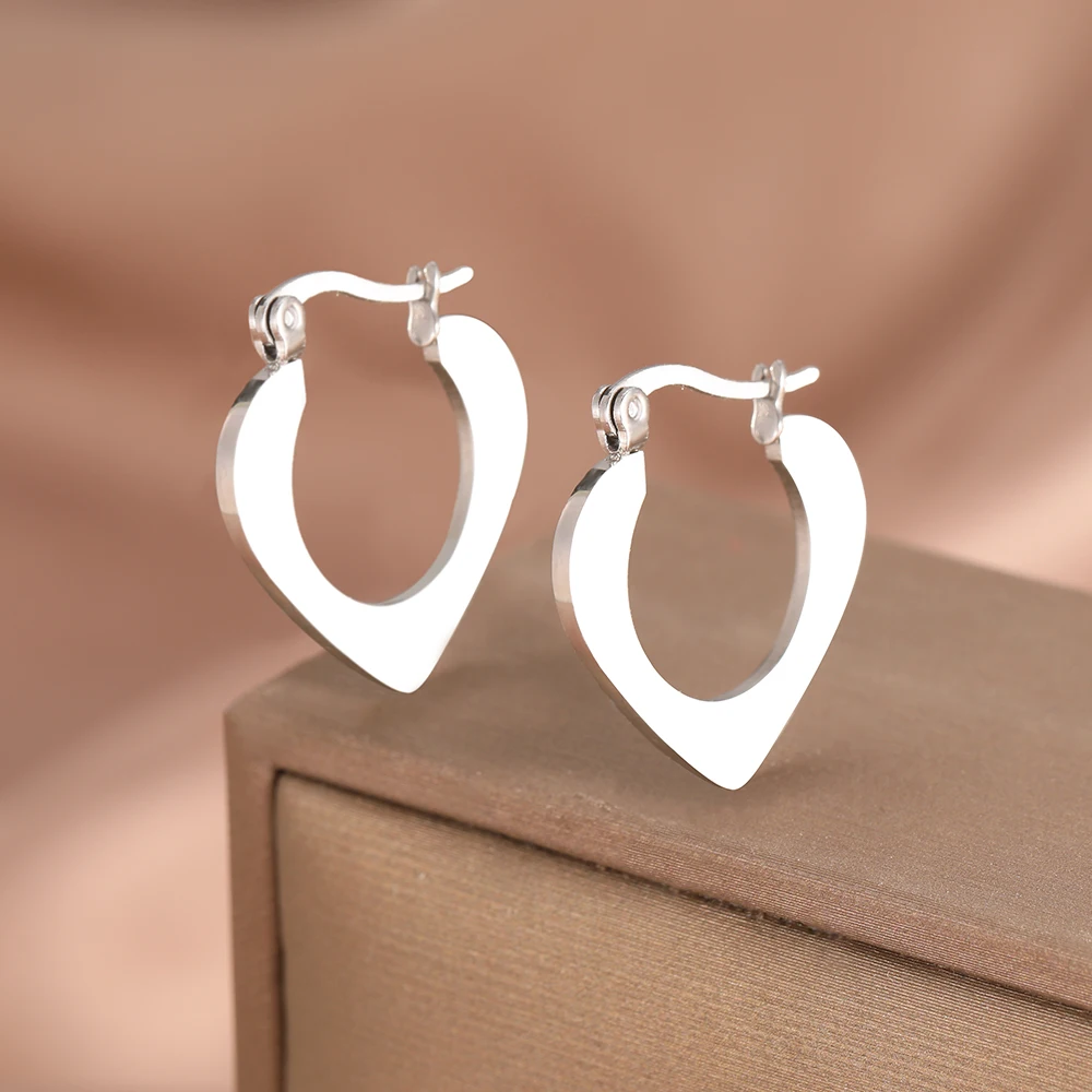 Элегантные женские серьги-кольца в форме сердца из нержавеющей стали от DOTIFI