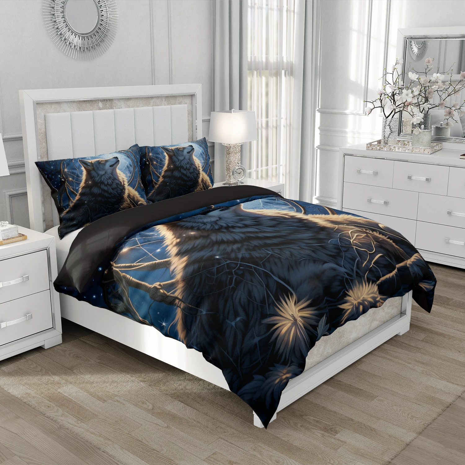 Комплект постельного белья в богемном стиле с пододеяльником и 3D рисунком Ловца