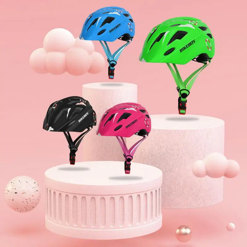 

Bikeboy Children Bike Helmet Kids Size Fit For 5~13 Years Pink Cycling Helmet Adjustable Bicycle Safety Protection Sport Cap