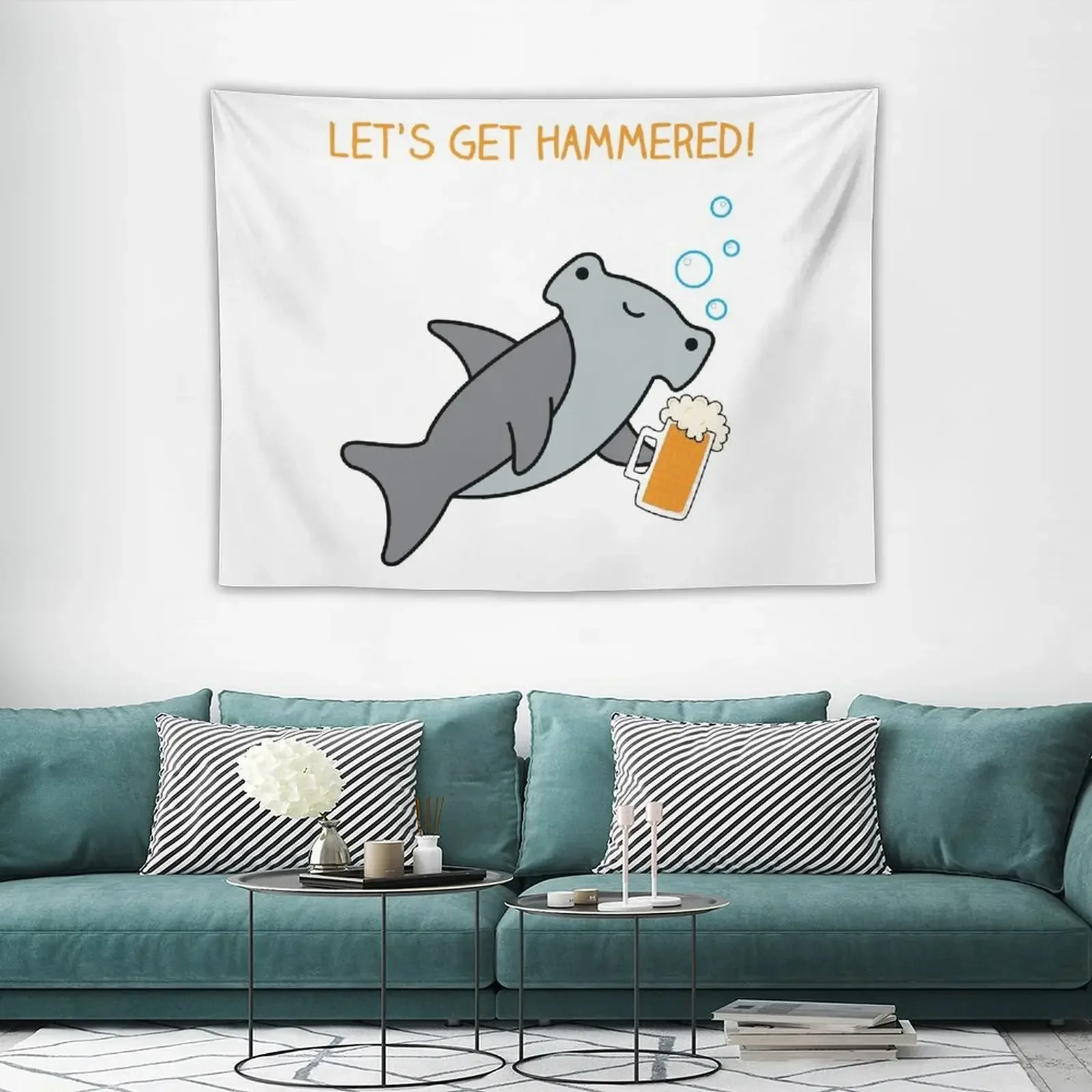 Let's get молотковое пиво Акула гобелен комнатный эстетический Декор для спальни