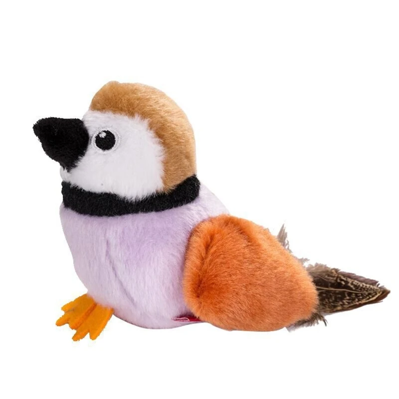 

Pet Toy Simulation Bird Cats Feather Toy Kitten Squeak Toy Lovely Christmas Gift