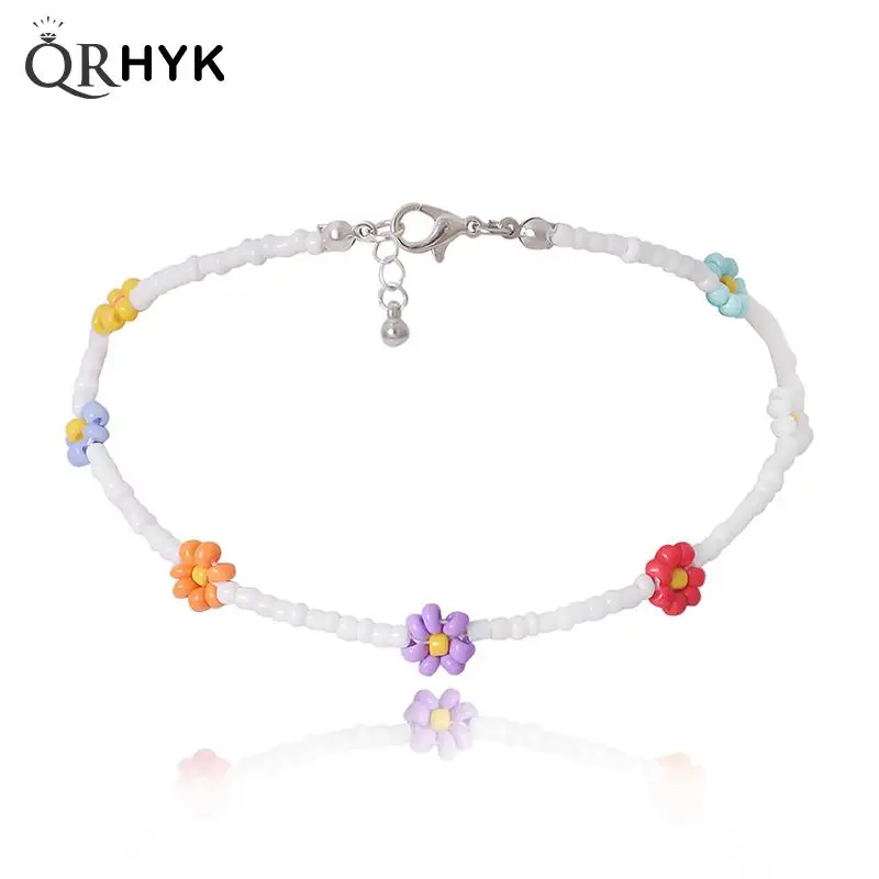 

Women's Bohemian Daisy Flower Beads Necklaces Summer Beach Female Choker Chains 2022 New Fashion Office Ladies Necklace Jewelry