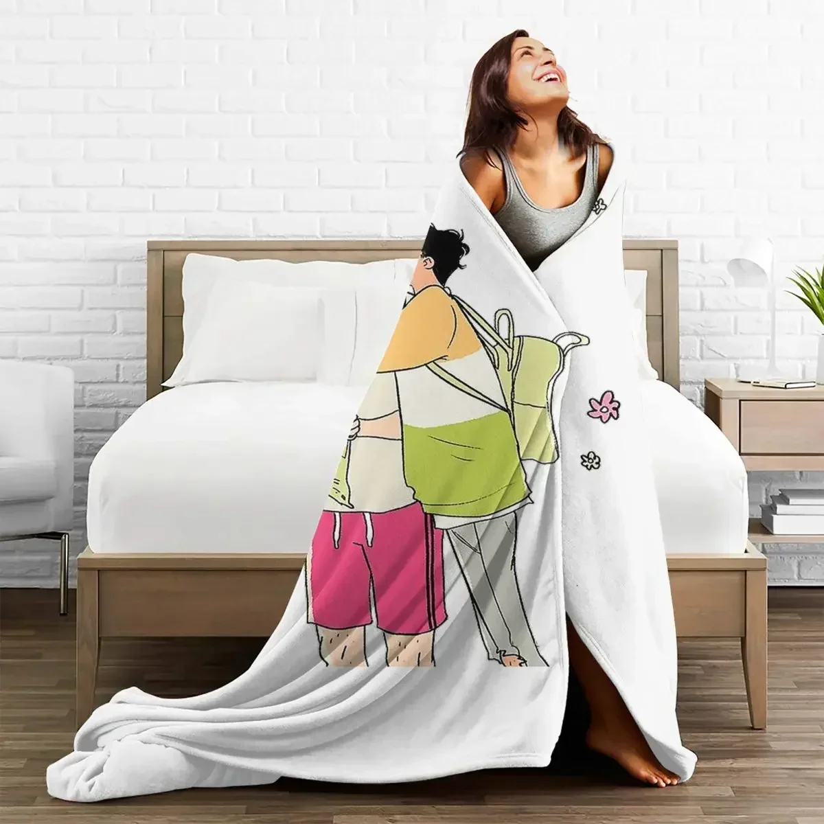 Heartstopper-Manta de franela Kawaii arcoíris Lgbt Yaoi Boy Love mantas creativas para el hogar Hotel sofá edredón