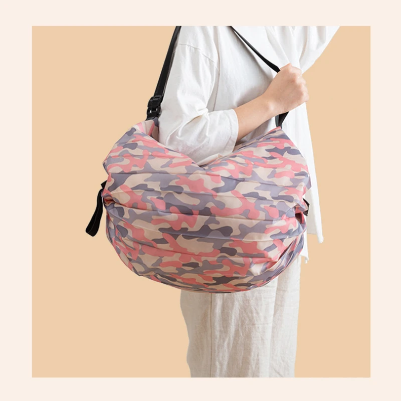 

Household Folding Shopping Bag Travel Shoulder Bag Portable Thickened Shopping Bag Supermarket Reusable Shopping Bag