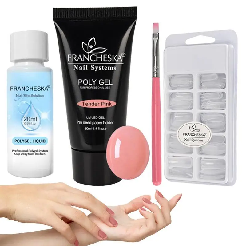 

Набор для наращивания ногтей из полимерного геля, набор для наращивания ногтей, набор кристальных гелей для наращивания ногтей, ежедневный уход за ногтями