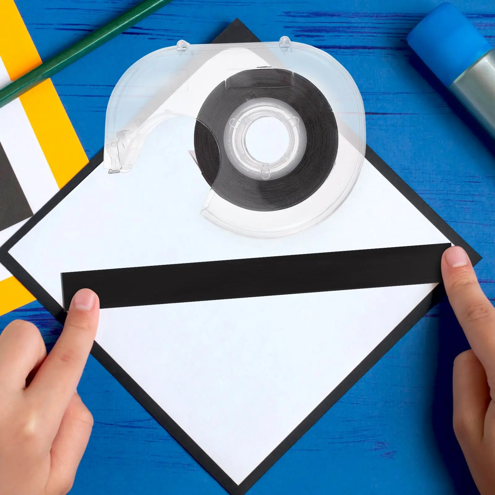 1 рулон 5 м гибкая магнитная лента с подложкой липкий магнит диспенсером ленты