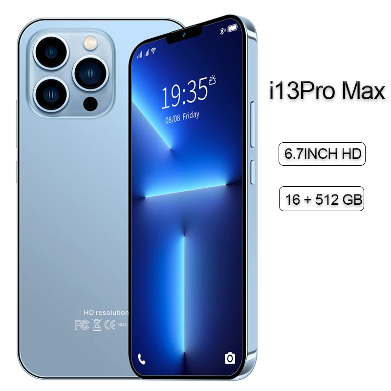 

Global Version i13 Pro Max High-definition Face Recognition Original Smartphone 16GB+512GB HD Screen Android Mobile Phone