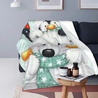 cartoon penguin blankets velvet print animal multi function lightweight thin throw blankets for sofa outdoor bedspreads
