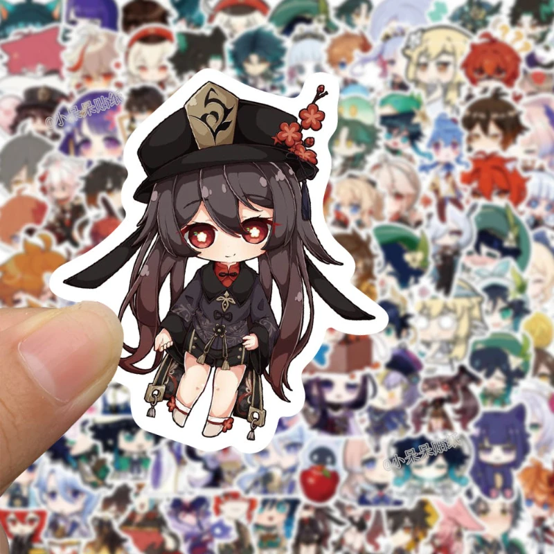 

5/50/100pcs Cute Genshin Impact Stickers Anime Game Decals Sticker for Laptop Luggage Skateboard Guitar Motorcycle Kids Toys