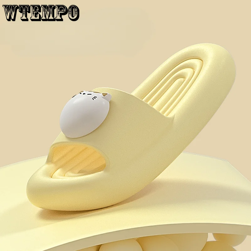 WTEMPO Fashion Woman Slippers Female Summer Cute Cartoon EVA Non-slip Couple Sandal Beach Soft Thick Platform Shoes Wholesale