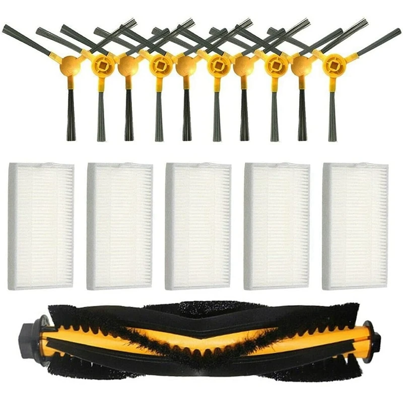 

Основной ролик, боковая щетка, фильтр для пылесоса MOOSOO RT30 RT40 RT50, 1 основная щетка, 10 боковых щеток, 5 фильтров