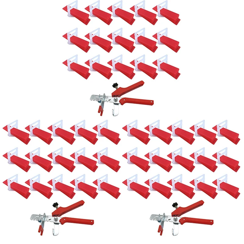 

1203Pcs Tile Leveling System 2Mm 900Pcs Clips+300Pcs Wedges +3Piece Plier Plastic Tiling Tools Tile Spacer