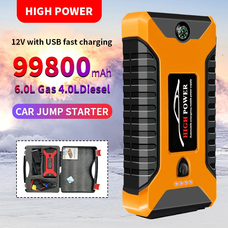 

Large Capacity 12V 99800mAh Car Emergency Starter Power Battery With SOS LED Light Portable Starter Outdoor Travel Car Charger