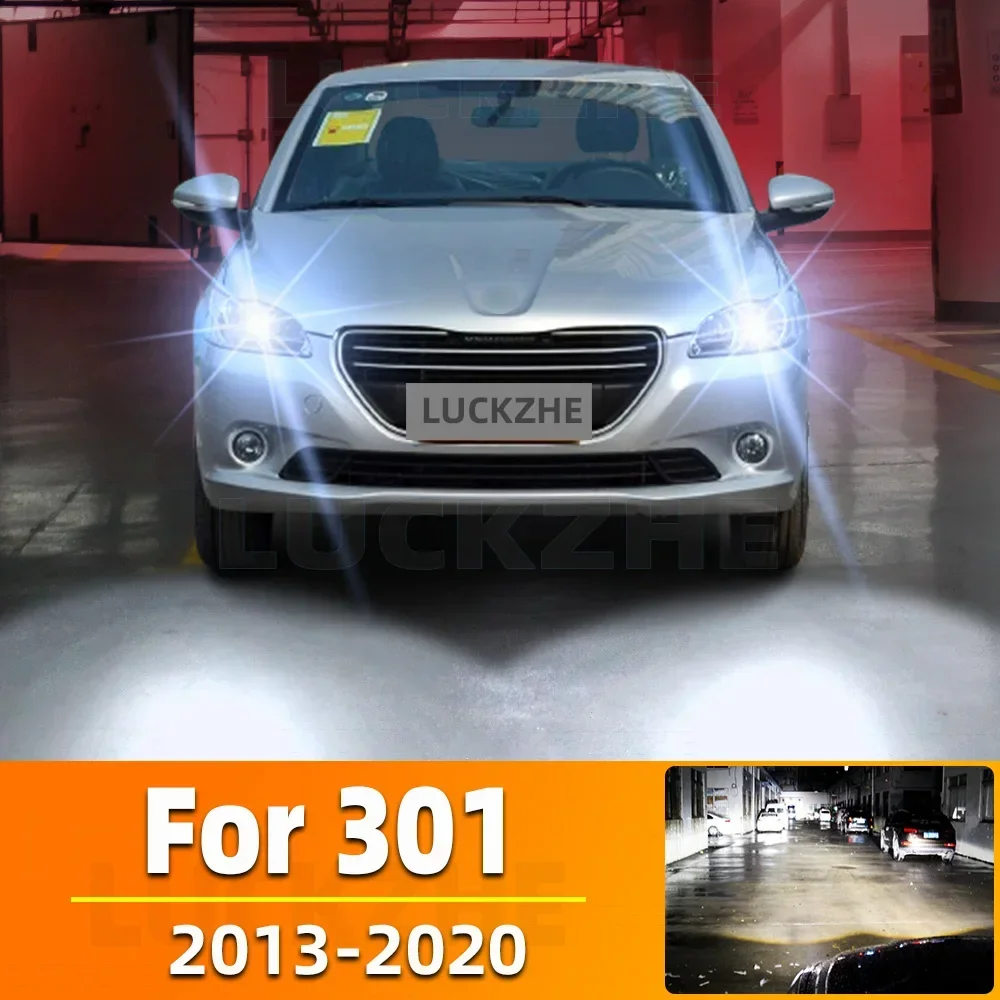 2 шт. для Peugeot 301 2013 2014 2015 2016 2017 2018 2019 автомобильные светодиодные фары дальнего и