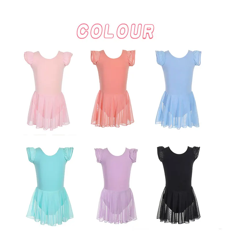 AOQUNFS Girls Ballet Dress Dance Leotards Tutu Ballet Kids Gymnastics Leotard Double Sleeve Ballet Ballerina Training Costumes
