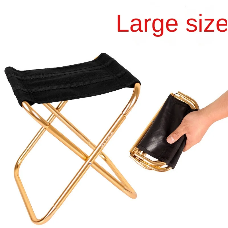 

7075 Aluminum Alloy Outdoor Folding Stool Fishing Chair Maza Beach Chair Portable Camping Barbecue Stool Train Stool