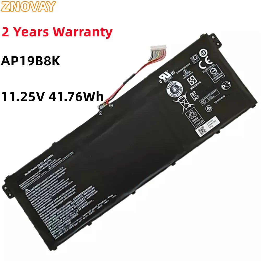 Аккумулятор ZNOVAY AP19B5K AP19B8K 11 25 в 3713 Вт-ч мАч подходит для ноутбука ACER Aspire A314 A315 A317