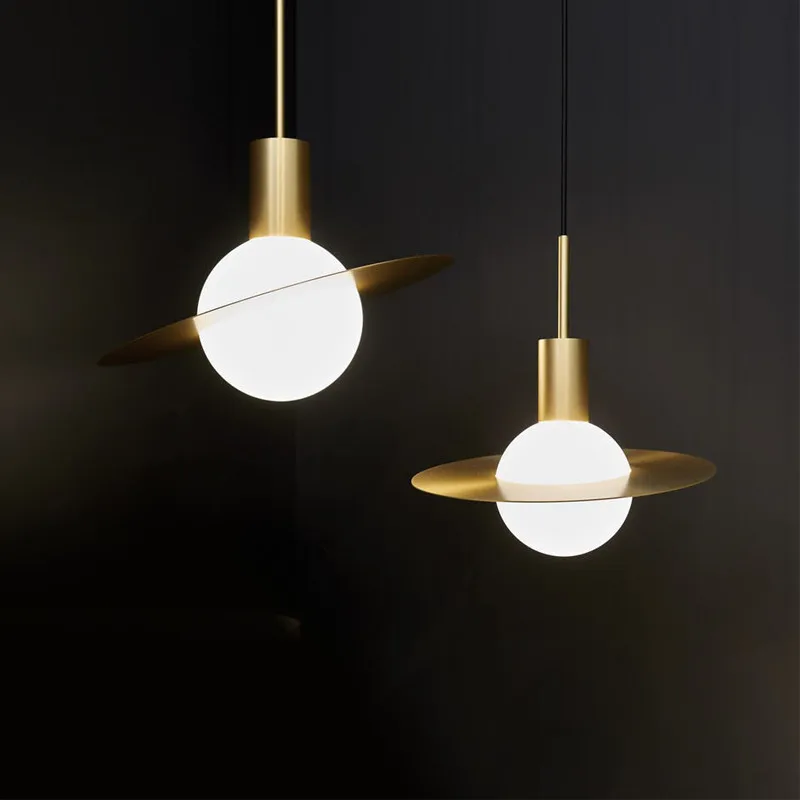 Nordic Light luxury copper pendant lights bedroom hanging lamp living room decoration restaurant light spherical shade | Лампы и