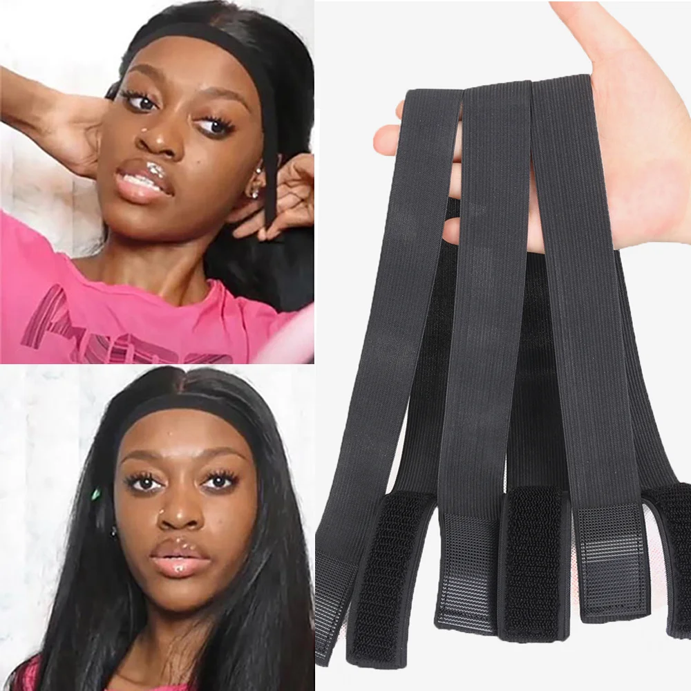 

1pc Elastic Wig Band with Magic Sticker Adjustable Wig Headband for Lace Wigs Hair Edges Width 2.5cm 3cm 3.5cm Edge Grip Band