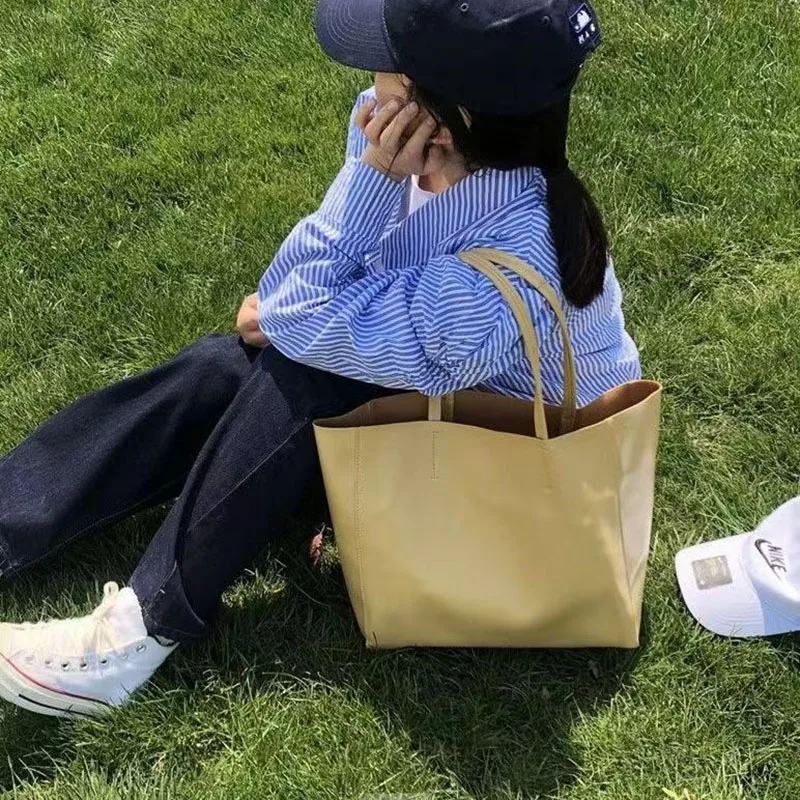 New Winter PU Leather Tote Bag For Women Large Capacity Handle Bag Designer Handbag VIntage Crossbody Bag Brands Handle Bag