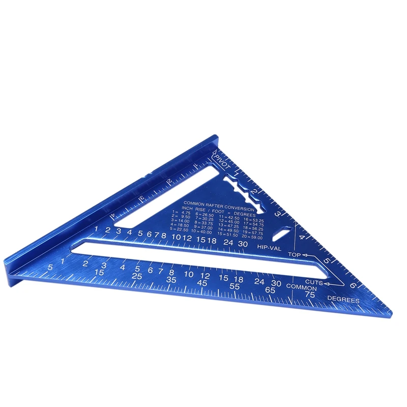 

90 Degree Triple-Cornered Ruler Aluminum Alloy Angle Ruler Inch For Carpenter's Workshop 7 Inch Square Layout Tool