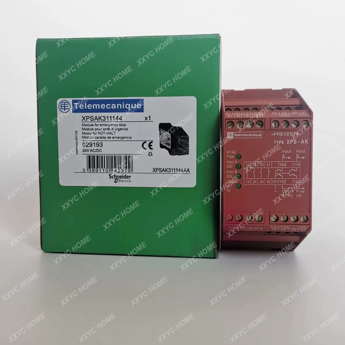 Новый для XPSAK 351144 Модуль реле безопасности двухканальный E-Stop 120 В переменного