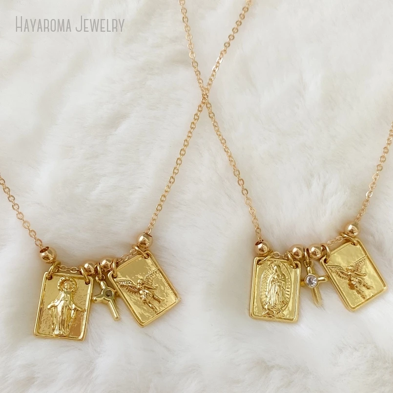 10 шт. лопастное ожерелье с крестом религиозное Девы Марии священное сердце