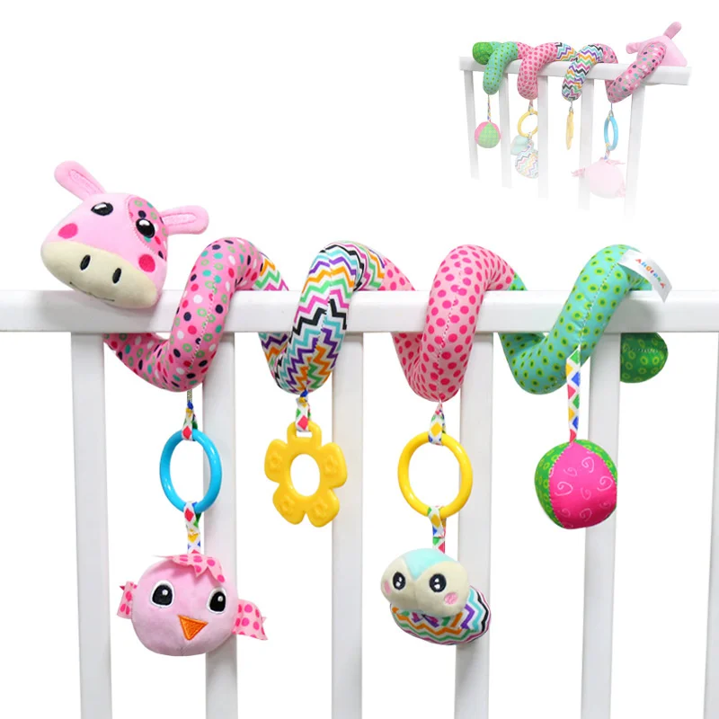 

Baby Stroller Rattles Mobiles Educational Toys Activity Spiral Crib Bed Bell Hanging Doll For Children Toddler Playing Toy Gifts