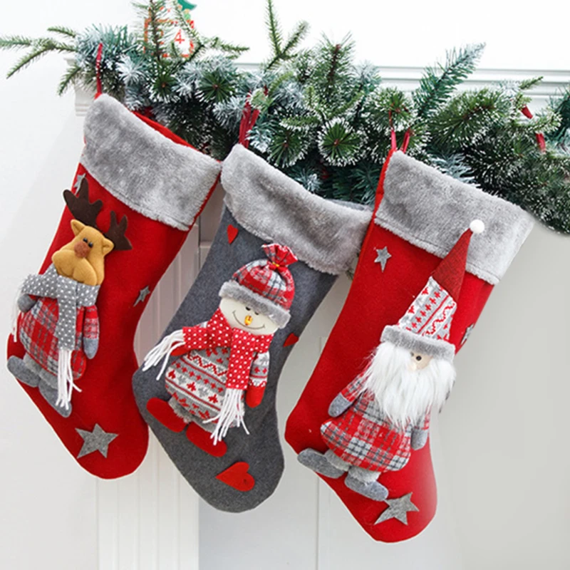 

Новогодние и рождественские чулки, дневной подарок, сумка для конфет, рождественские украшения для дома, рождественские носки, украшения для рождественской елки