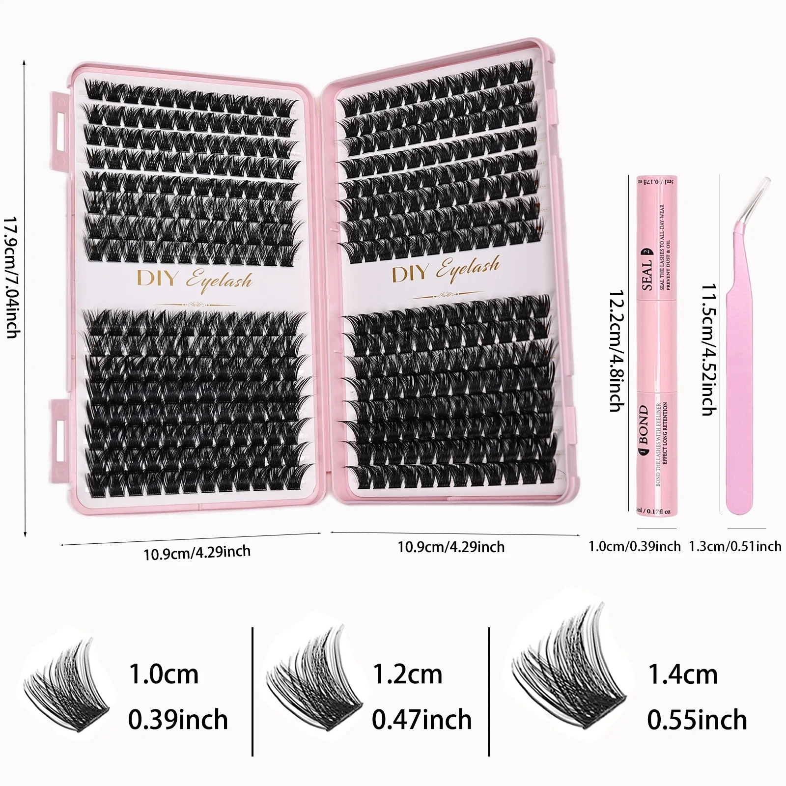 Комплект для наращивания ресниц в комплекте 384 шт. набор D Curl с кластерными