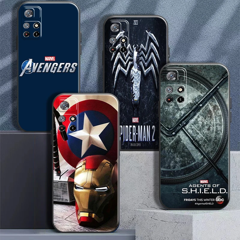 

Marvel Avenger Logo For Xiaomi Redmi Note 11 11T 11S 10 10S 10T 9 9S Pro 5G Redmi 10 9 9T 9A 9AT 9C Phone Case Back Soft