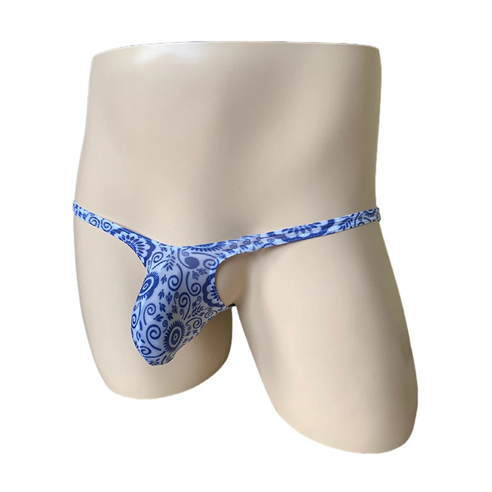 Мужские трусы с принтом из ледяного шелка дышащее нижнее белье заниженной талией