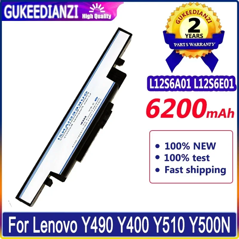 GUKEEDIANZI Сменный аккумулятор L12S6A01 L12S6E01 6200 мАч для Lenovo Y490 Y490P Y400 Y410P Y400N Y500 Y510 Y500N Y510P Y430P