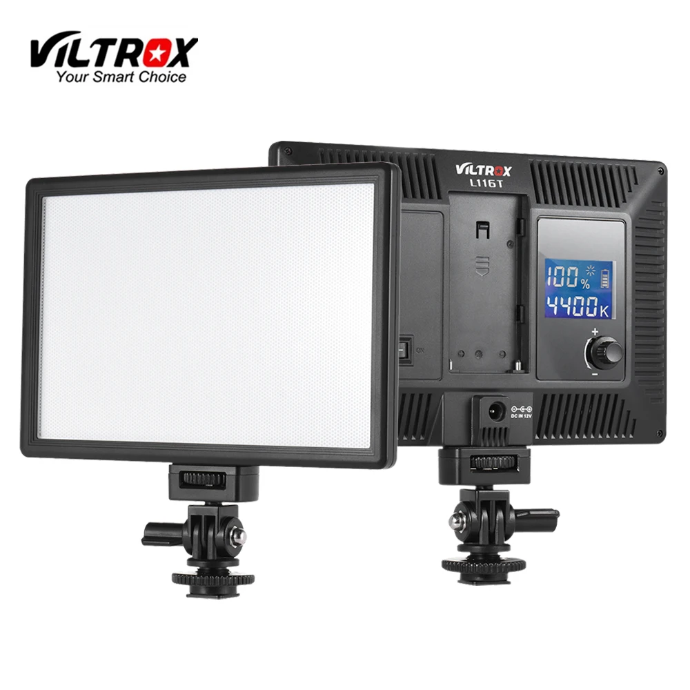 Фото Новый профессиональный светодиодный светильник Viltrox L116T, ультратонкий двухцветный ЖК-дисплей с регулируемой яркостью, мини-панель для студийной зеркальной лампы для показа живой камеры №2