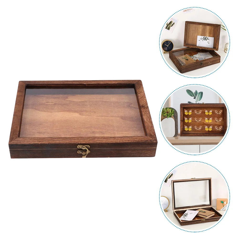 

1Pc Wooden Specimen Box Chinese Style Butterflies Specimen Showing Box Display Case