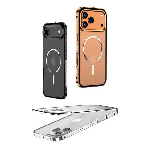 Для iPhone 17 Pro Max Air Матовый магнитный чехол для телефона Металлический каркас Съемный для Magsafe Пряжка объектива Матовая крышка N2H0