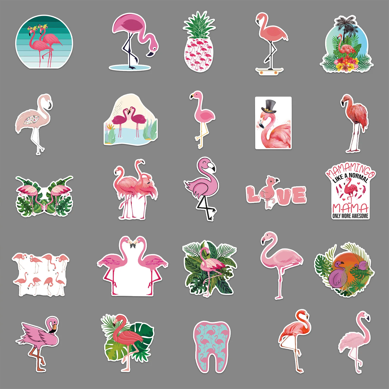 50 шт. японские наклейки в виде фламинго для дневника |