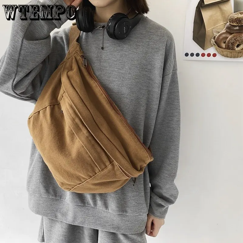 Fashion Trend Waist Bag Street Hip-hop Women Shoulder Bag Chest Pack Outdoor Sport Canvas Fanny Pack Crossbody Bag Lady Belt Bag
