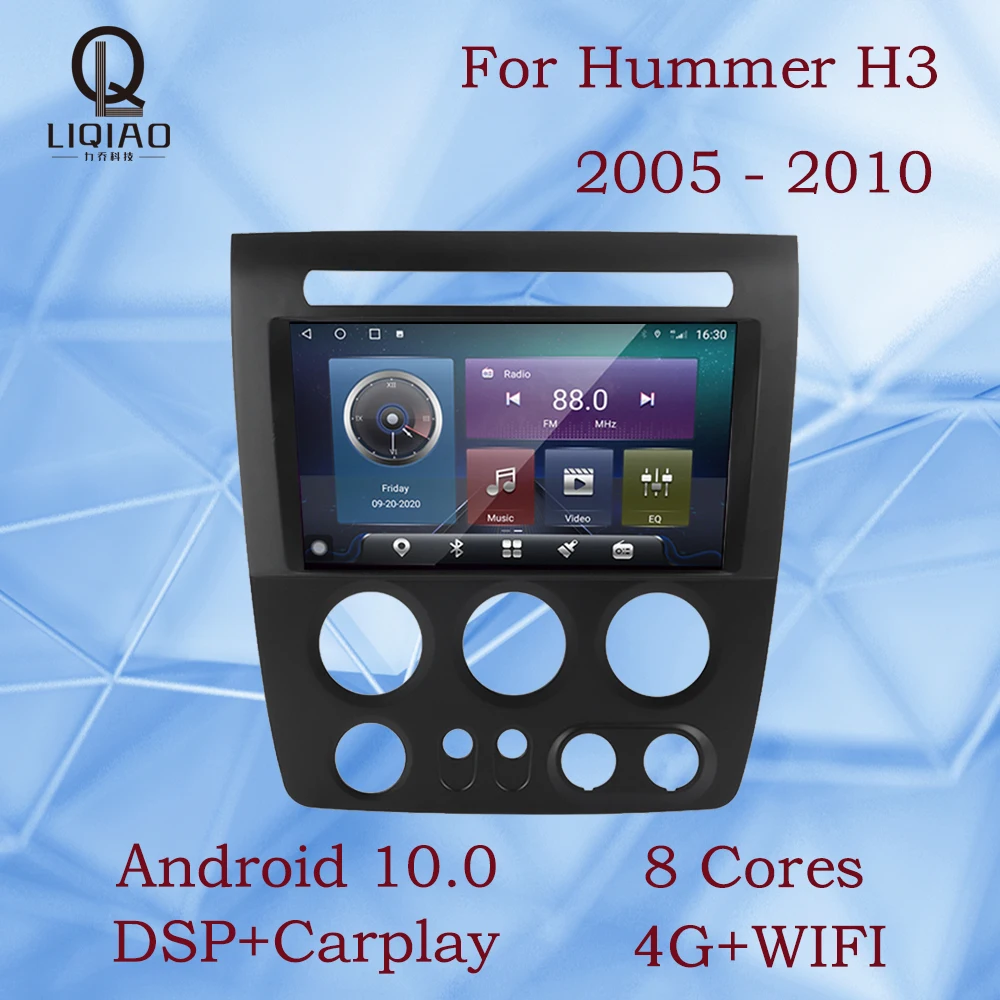 

Автомобильный радиоприемник, мультимедийный стереоплеер для Hummer H3 2005-2010, беспроводной Carplay DSP Android 11 ПЗУ RAM 6 + 128 Гб Mirror Link Bluetooth