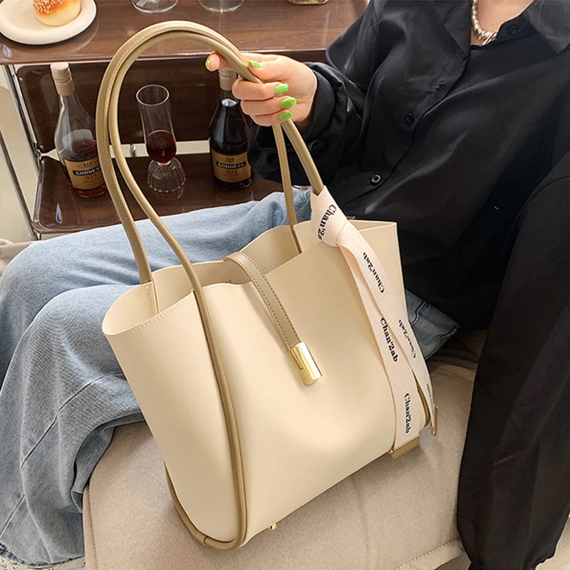 

Women's Shoulder Bags 2022 PU Leather Designer Pursesand Handbags Female Shopper Fashion Casual Large Capacity Tote Bags