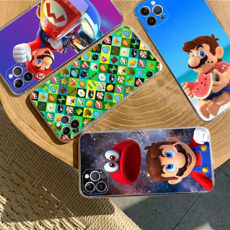 

BANDAI Mario Phone Case For iPhone 8 7 6 6S Plus X SE 2020 XR XS 14 11 12 13 Mini Pro Max Mobile Case