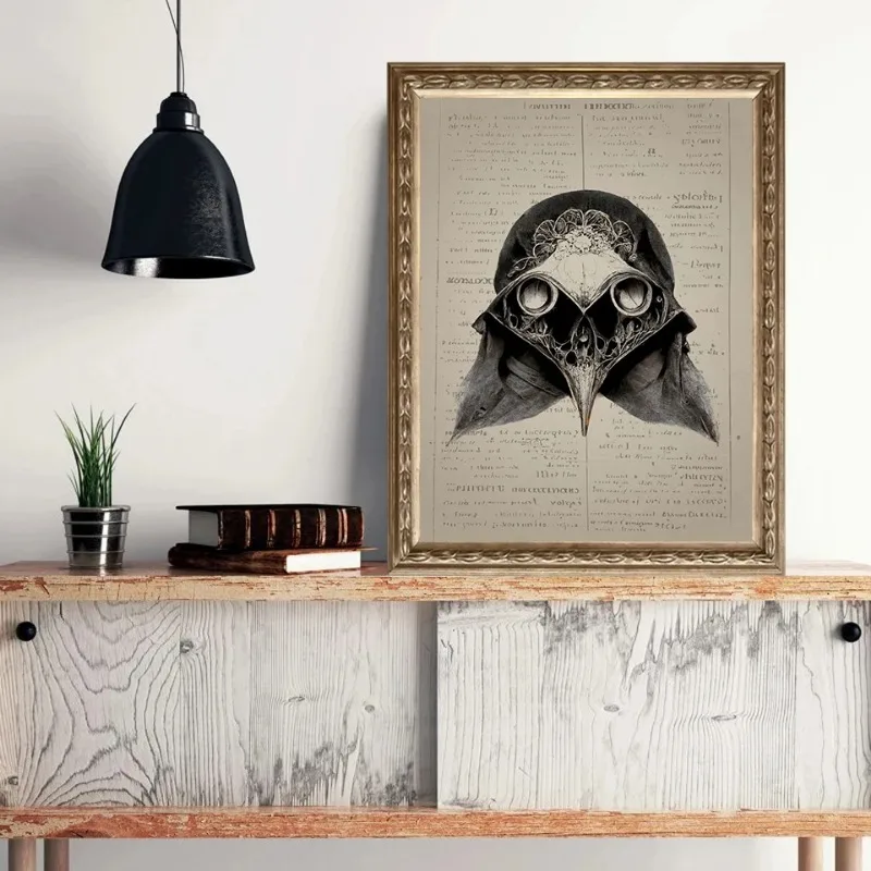 Черная Фантазийная Ритуальная Маска Оленя Темная Ворона Сердце Луна Случайный