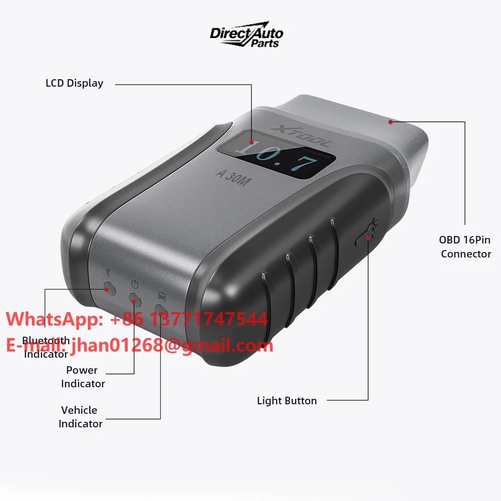 Фото Диагностический сканер A30M V2.0 OBD2 для полной диагностики автомобиля по Bluetooth, двунаправленный сканер с 23 функциями сброса и поддержкой CANFD FCA №1
