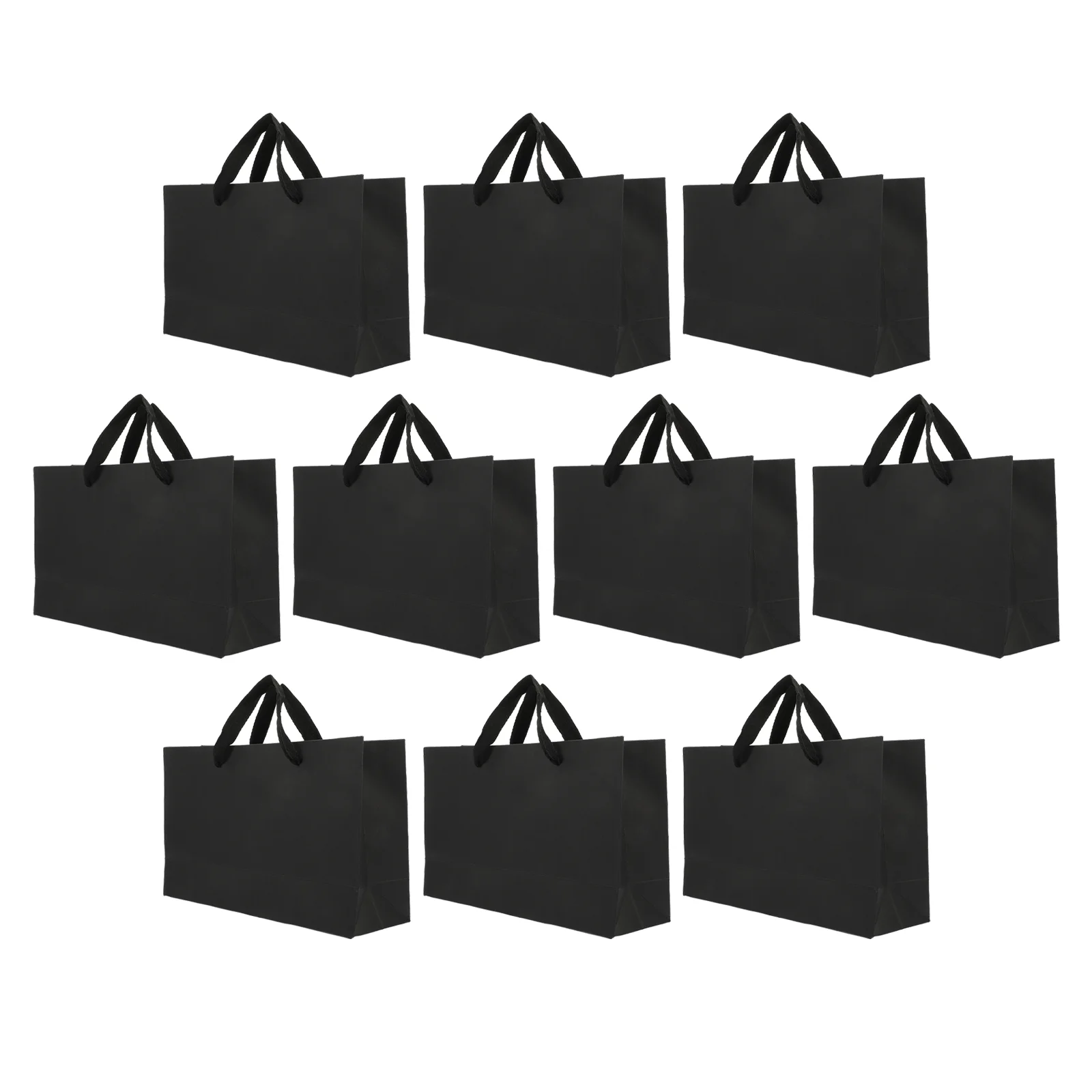 

Bags Gift Kraft Paper Handles Wrapping Black Shopping Grocery Clothing Bag Bulk Portable Merchandise