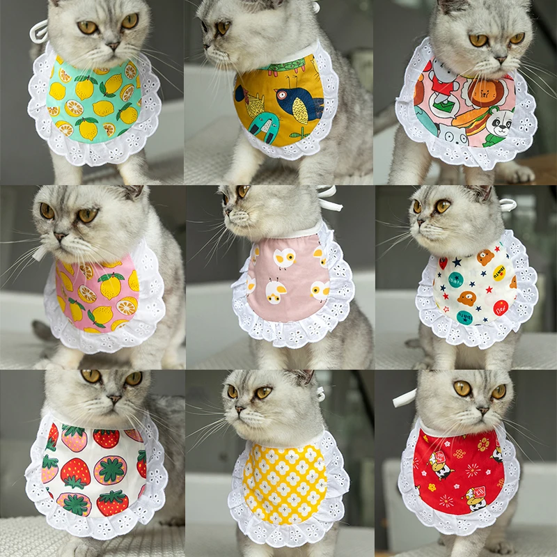 

Cat Saliva Towel Plaid Pet Collar Cat Scarf Korean Style Dog Bib Pet Saliva Towel Cat Triangle Scarf Baby Dogs Pet Accessories