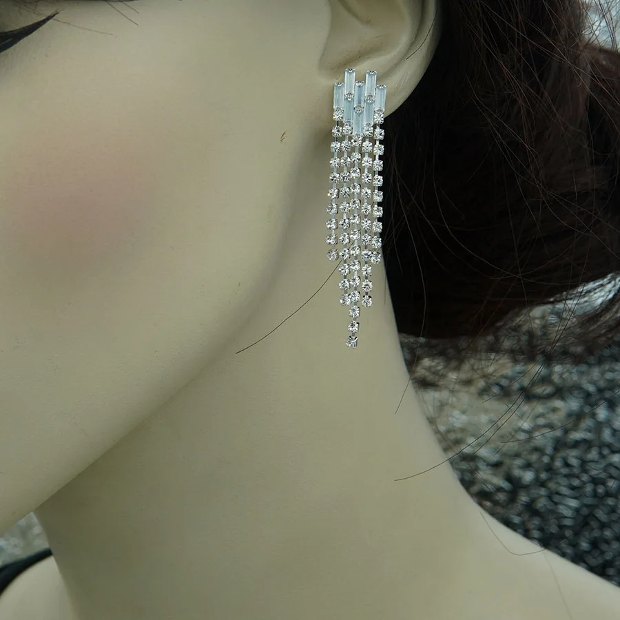 Роскошные женские серьги со стразами новые блестящие ювелирные изделия для